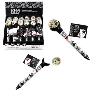 HELLO KITTY - ปากกาลูกลื่นและลูกบอลเด้งดึ๋ง 2 ใน 1 - สีดำ (24 ชิ้น)