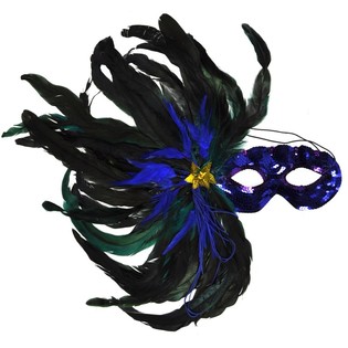 หน้ากากแฟนซีประดับขนนก - รุ่น 6 (4 ชิ้น)