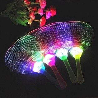 พัดมือเรืองแสง LED พร้อมกล่องโชว์ (12 ชิ้น)