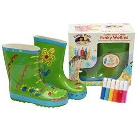 FUNKY WELLIES - ระบายสีรองเท้าบูทด้วยตัวเอง - สีเขียว / ขนาด: 30