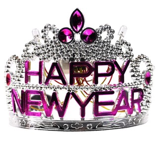 มงกุฎ HAPPY NEW YEAR พร้อมไฟ (10 ชิ้น)