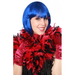 โบอาขนนก สีแดง-ดำ 180 ซม. (6 ชิ้น)