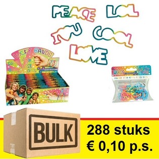 ***ข้อเสนอขายส่ง*** กำไลข้อมือ LUCKY BANDS สำหรับเด็ก - รุ่น: คำศัพท์ (288 ชิ้น)