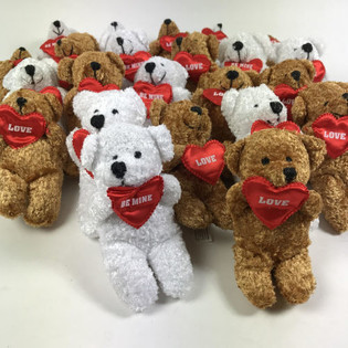 ตุ๊กตาหมีขนนุ่มพร้อมหัวใจ มิกซ์ (24 ชิ้น)