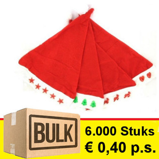***ข้อเสนอราคาพิเศษ*** หมวกคริสต์มาสมีไฟ LED คละแบบ (6,000 ชิ้น)