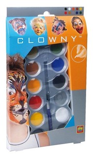 SES Clowny ชุดสีทาหน้าสูตรน้ำ (10 สี) (1 ชิ้น)