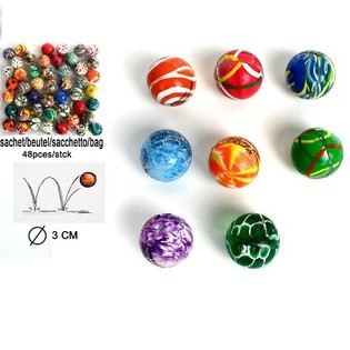 ลูกบอลกระเด้งคละสี - &Oslash; 3 CM (48 ชิ้น)
