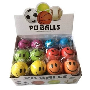 ลูกบอล PU หน้าตลก ขนาด &Oslash;10 ซม. ในกล่องโชว์ (36 ชิ้น)