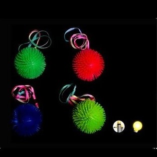 ลูกบอลหนาม LED เรืองแสงสำหรับคล้องคอ ในกล่องโชว์ (12 ชิ้น)