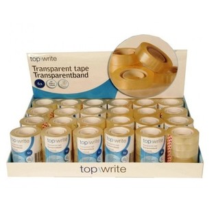 TOPWRITE - เทปใส 6 ม้วน ในแพ็คแสดงสินค้า (24 ชุด ชุดละ 6 ม้วน)