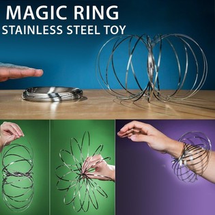 ห่วงมายากล / Flow Rings - ห่วง 3D คิเนติก - สีเงิน | บนการ์ด (12 ชิ้น)