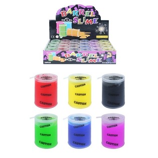 สไลม์มินิหลากสีในถังจิ๋ว พร้อมกล่องโชว์ (24 ชิ้น)