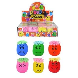 ลูกบอลบีบ Moody Faces ขนาดใหญ่ คละสี ในดิสเพลย์ (12 ชิ้น)