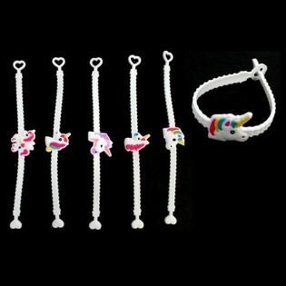 สร้อยข้อมือซิลิโคนยูนิคอร์นสำหรับเด็ก (12 ชิ้น)