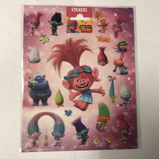 แผ่นสติกเกอร์ TROLLS ขนาดใหญ่, 20x16 ซม. (10 แผ่น)