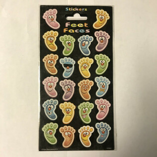 สติกเกอร์: Vrolijke Voeten / Feet Faces, ขนาด 20 x 10 ซม. (10 ชิ้น)