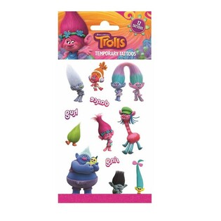 รอยสักชั่วคราว Trolls - ขนาด 20 x 10 ซม. (10 ชิ้น)