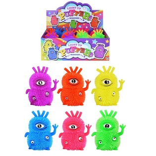 ตุ๊กตาพัฟเฟอร์มอนสเตอร์มีไฟ 3 ตา ในกล่องโชว์ (12 ชิ้น)