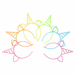 ที่คาดผมยูนิคอร์น คละสีนีออน (24 ชิ้น)