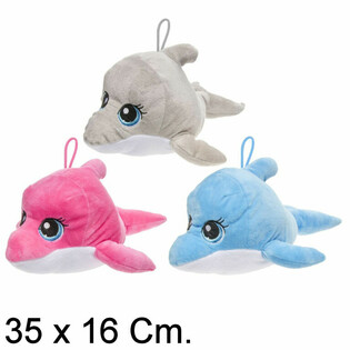 ตุ๊กตาโลมาผ้าขนขนาดใหญ่ 35 ซม. - คละสี (6 ชิ้น)