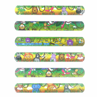 สายรัดข้อมือแบบตบ ลายสัตว์ป่า (120 ชิ้น)