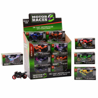 รถมอเตอร์ไซค์ SUPER SPORT DIE CAST สเกล 1:24 ในกล่องโชว์ (24 ชิ้น)
