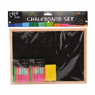 ชุดกระดานดำ CREA KIDS 29x21 ซม. พร้อมชอล์กและฟองน้ำ (12 ชิ้น)