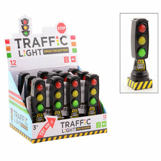 ของเล่นสัญญาณไฟจราจรพร้อมแสงและเสียง - ชุดโชว์ (12 ชิ้น)