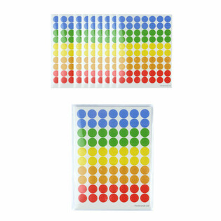 แผ่นสติกเกอร์ลายจุดสีสันสดใส 70 ดวง (แพ็ค 10 แผ่น)