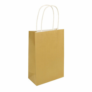 ถุงกระดาษมีหูหิ้ว - 14x21x7 ซม. - สี: ทอง (24 ชิ้น)