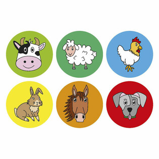 ตุ๊กตาผ้าขนสัตว์ - สัตว์ในฟาร์ม - ขนาดเส้นผ่านศูนย์กลาง: 10 ซม. (48 ชิ้น)
