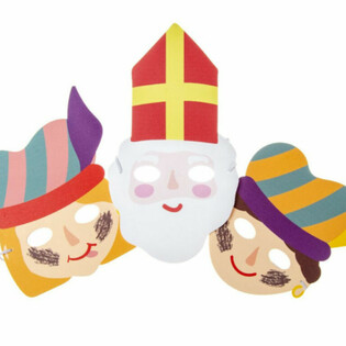 SINTERKLAAS - หน้ากากโฟม เซนต์นิโคลัสและปีต (48 ชิ้น)