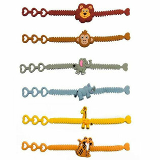 กำไลซิลิโคนเด็ก ลายสัตว์ป่า (12 ชิ้น)