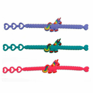 สร้อยข้อมือซิลิโคนยูนิคอร์น (12 ชิ้น) - คละสี