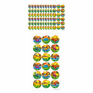 สติกเกอร์ FUN - สติกเกอร์ไดโนเสาร์ - 18 ชิ้นต่อแผ่น (แพ็ค 10 แผ่น)