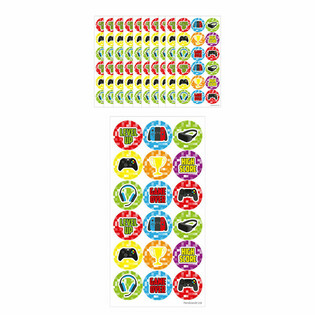 สติกเกอร์ Gamer Fun - 10 แผ่น แผ่นละ 18 ดวง
