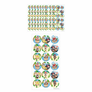 สติกเกอร์แฟนซี ลายโจรสลัด - 18 ดวงต่อแผ่น (แพ็ค 10 แผ่น) - FUN STICKERS