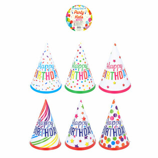 หมวกปาร์ตี้ คละลาย 'Happy Birthday' (120 ชิ้น)