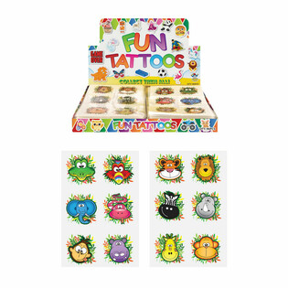 สติกเกอร์แทททูแสนสนุก - ลายสัตว์ป่าในกล่องโชว์ (96 ชิ้น)