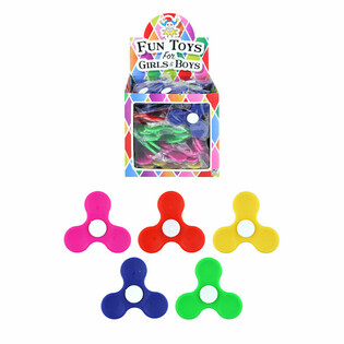 ของเล่นสปินเนอร์พลาสติกในกล่องโชว์ - คละสี (100 ชิ้น)
