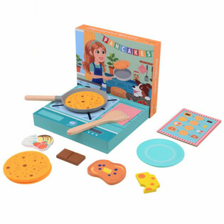 JOUECO - ชุดของเล่นทำแพนเค้กไม้ - สำหรับเด็กอายุ 3 ปีขึ้นไป (1 ชิ้น)