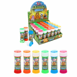 ของเล่นเป่าลูกโป่งสบู่ ลายสัตว์ป่า 50 มล. ในกล่องโชว์ (36 ชิ้น)