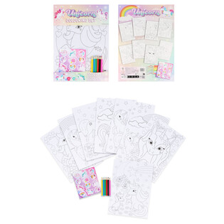 ชุดระบายสีขนาดใรญ่ ลายยูนิคอร์น - 22x30x1 ขม. (12 ชิ้น)