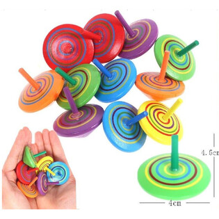 ลูกข่างไม้ - คละสี - ในกล่องโชว์ (50 ชิ้น)