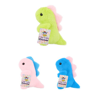 ตุ๊กตาไดโนเสาร์ผ้าพลัฌ - สูง 17 ซม. - คละสี (12 ชิ้น)