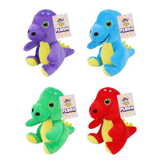 ตุ๊กตาไดโนเสาร์ขนนุ่ม - สูง 19 ซม. - คละสี (12 ชิ้น)