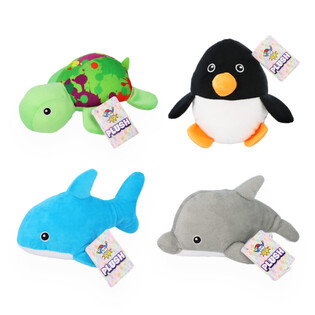 ตุ๊กตาปลาและสัตว์ทะเลผ้าพลัฌ - สูง 15 ซม. - คละแบบ (12 ชิ้น)