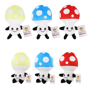 ตุ๊กตาเห็ดนุ่มนิ่ม - สูง 18 ซม. - คละสี (12 ชิ้น)