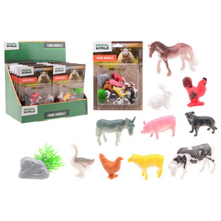 ANIMAL WORLD - เซ็ตสัตว์ในฟาร์ม 12 ชิ้น - ในกล่องโชว์ (12 ชุด)