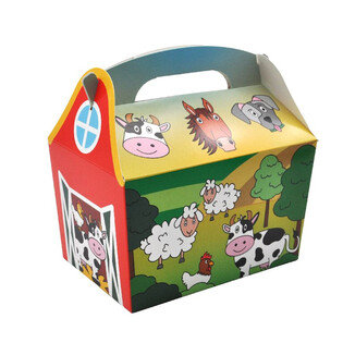 กล่องใส่อาหารเด็ก ลายสัตว์ในฟาร์ม - ขนาด 18.5x12x19 ซม. - KIDSBOX (24 ชิ้น)